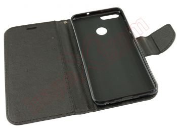 Black book case with internal holder for Huawei P Smart